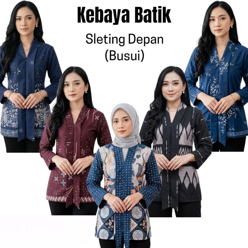 Super Blouse Atasan Batik Wanita Blus Batik Blarak Pancal