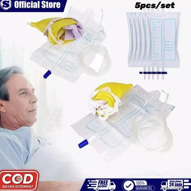 Urine External / Alat Bantu Kantong Kencing Untuk Pria & Wanita Set Dgn Urine Bag Diskon