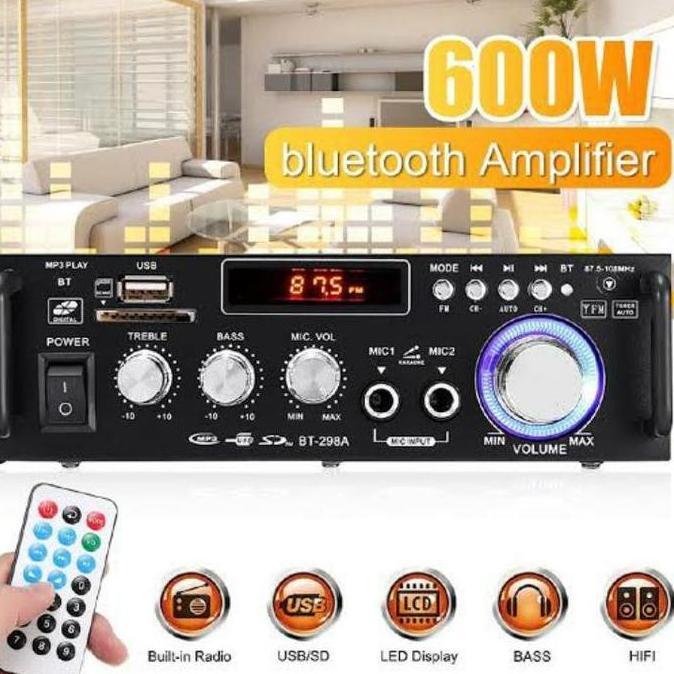 [Original] Power Amplifier Wireless Bt-298A Built-In Equalizer / 600W Power Amplifier Bluetooth / Ka
