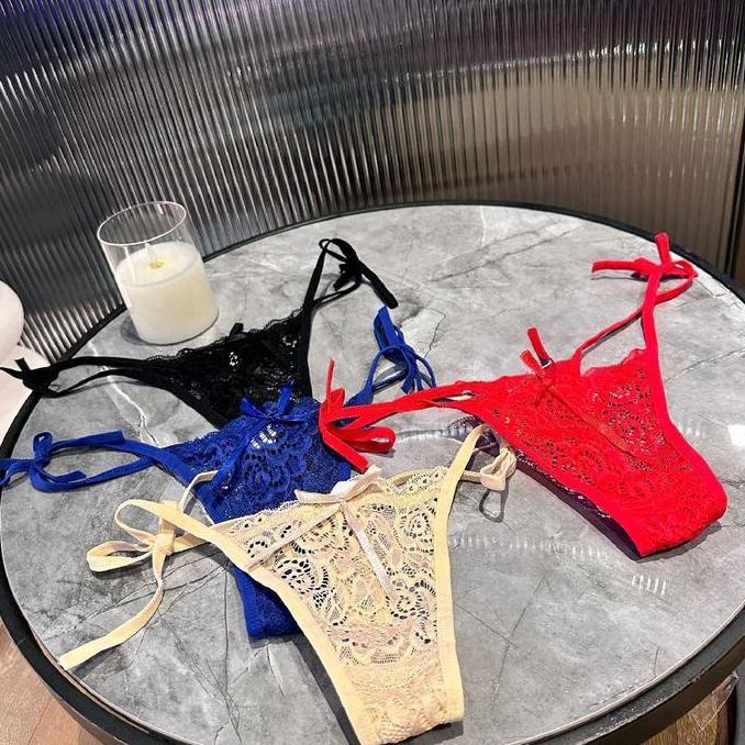 Celana Dalam Wanita Lace Renda Sexy CD G String Tali Samping