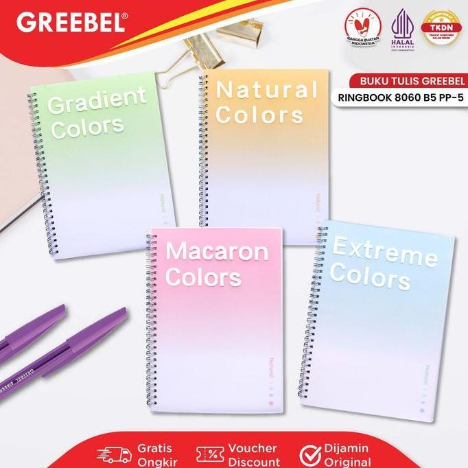 Goodseller- GREEBEL Ring Book / Buku Tulis / Agenda / Buku Catatan Spiral Note Book / Ring Book 8060