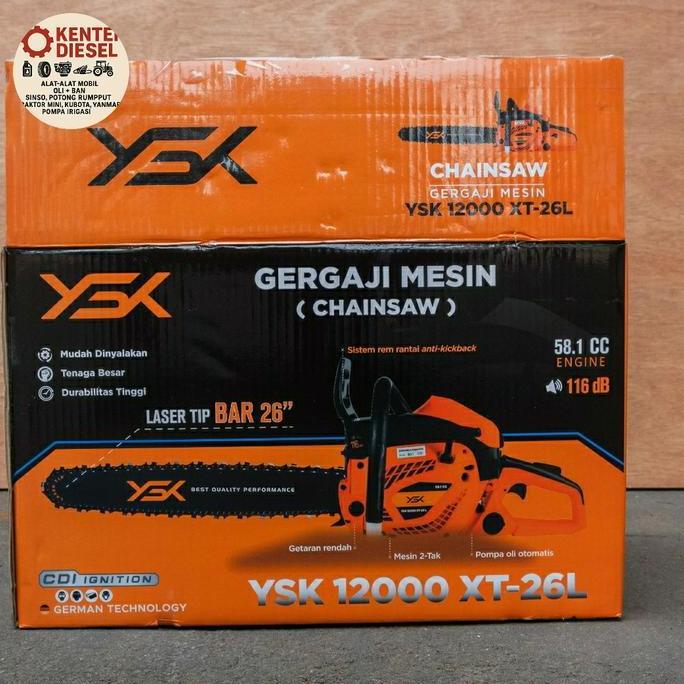 :=:=:=:=] Chainsaw 26" 2Tak Senso Sinso Chain saw  26 Inch Laser Mesin Gergaji Kayu Bar 26"
