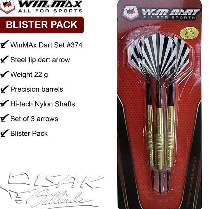 WINMAX STEEL TIP DART ARROW - 374 BLISTER PACK PANAH JARUM PAPAN DARTS TERBATAS