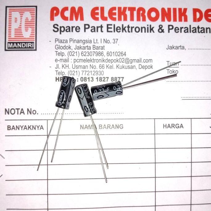 0.33UF 50V 0.33UF50V 0.33 UF 50 V 0.33,50V ELKO KAPASITOR POLAR PCMED