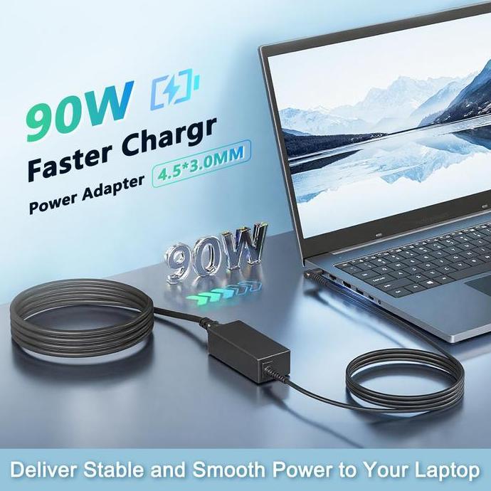 H-P Charger Laptop 90W 19.5V 4.62A Blue Pin untuk Series - Pengisi Daya Cepat dan Efisien Garansi 1 