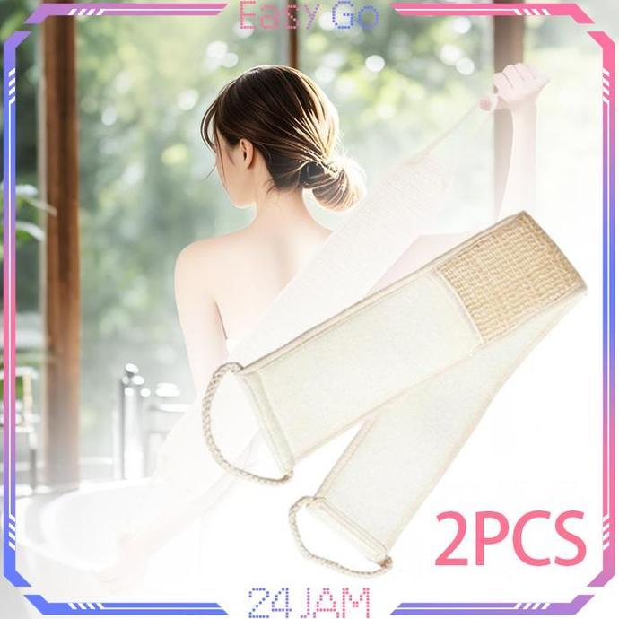 SIBADEM Isi 2pcs Sikat Punggung Loofah Natural Loofah Back Brush Alat Gosok Badan Exfoliating Loofah