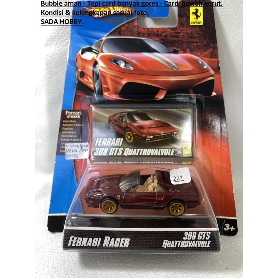 HOT WHEELS FERRARI RACER 308 GTS QUATTROVALVOLE RED FULLSET SADHO