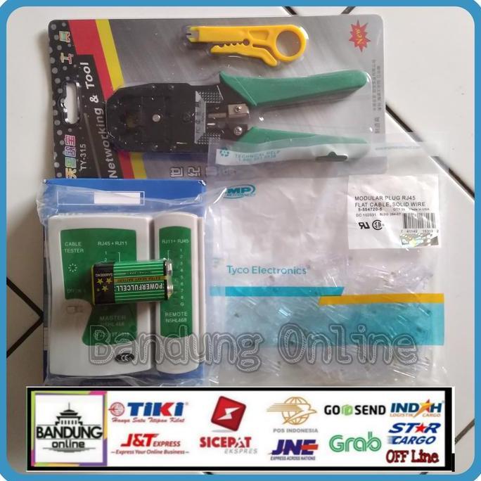 Paket Hemat LAN Tang Crimping + Lan Tester + RJ45 AMP