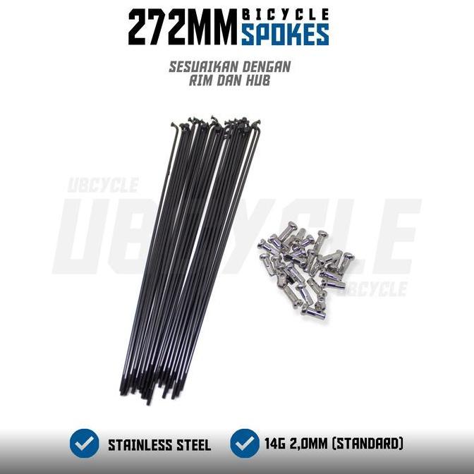RUJI JARI JARI SEPEDA 27.5 STAINLESS STEEL 272 MM BLACK - BICYCLE SPOKES