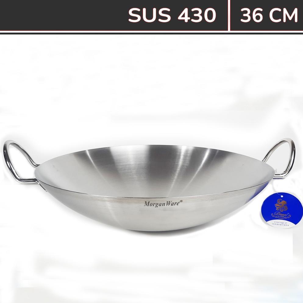 Bima Wajan Wok Stainless 36cm Kuali / Penggorengan Stainless Steel SUS 430 - MorganWare