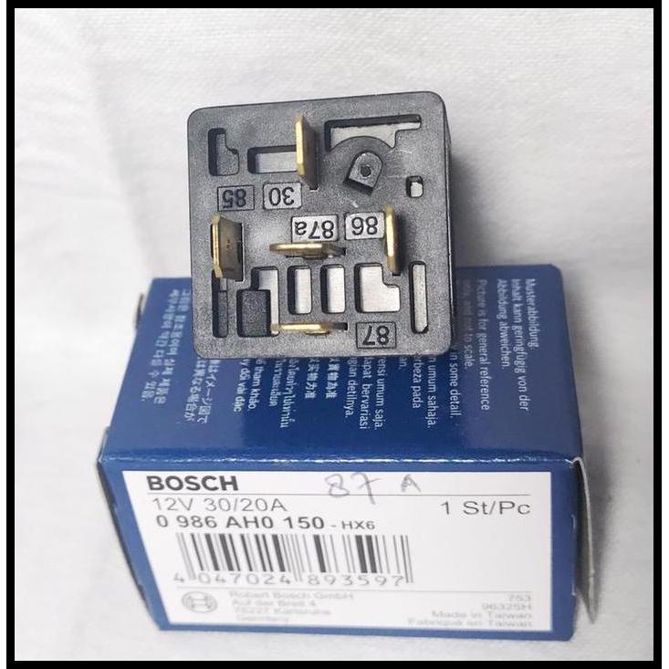 DISKON RELAY BOSCH 12V 30/20A 87A KAKI 5 K.5 ORI 