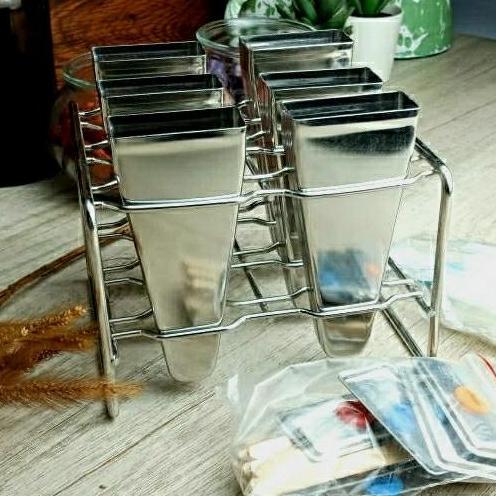 Popsicle Ice Cream Mould Stainless 6pcs with Rack Cetakan Es loli mold HCS