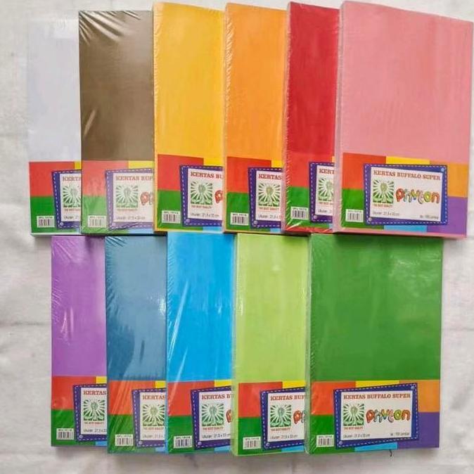 NEW [ PAK ISI 100 ] Kertas Bufallo POLOS F4 merk PHYTON atau CROWN / Kertas Buffalo Folio / Cover Ji