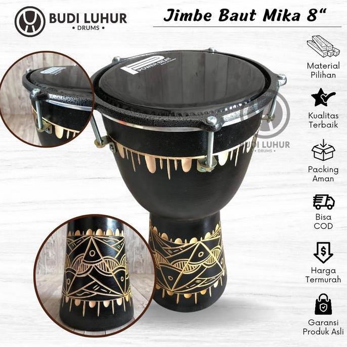 Jimbe Darbuka Mika 6 inch dan 8 inch Power Beat Kendang Gendang Jimbe