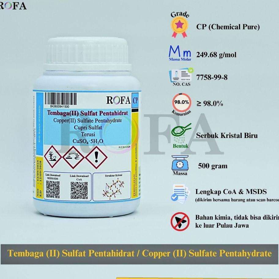 Rofa Tembaga(Ii) Sulfat Pentahidrat / Copper(Ii) Sulfate Pentahydrate / Terusi / Cuso4.5H2O Serbuk C