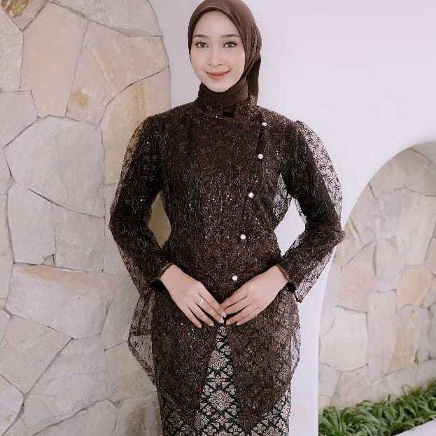 Kebaya Janggan / Atasan Kondangan / Sakura Outer Brukat Wisuda, Lamaran Elegan