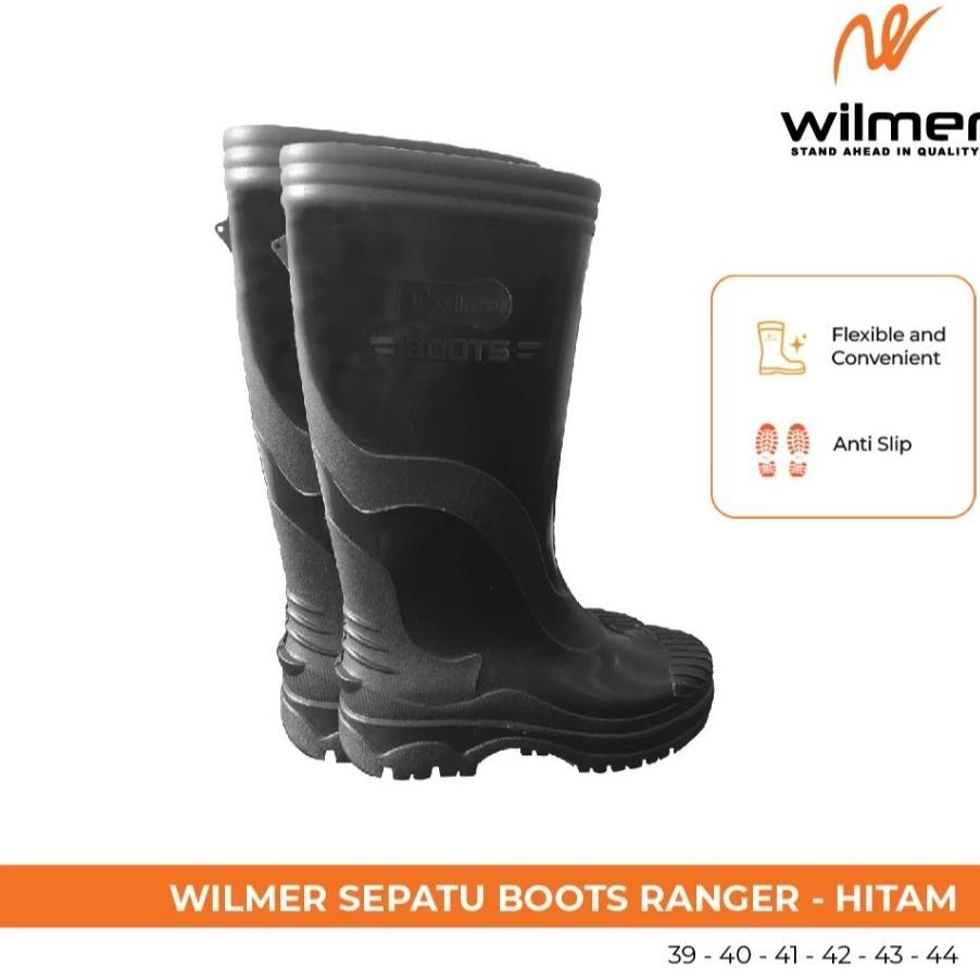 Wilmer Sepatu Boot Ranger Hitam List - Sepatu Boot Hitam