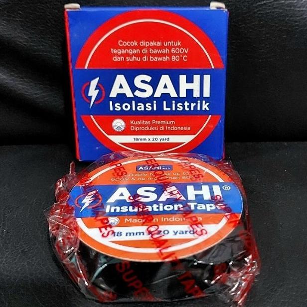 Paket 10 Pcs Isolasi Listrik Asahi / 18Mm X 20Yard /Bahan Berkualitas / Aman Untuk Pemasangan Listrk
