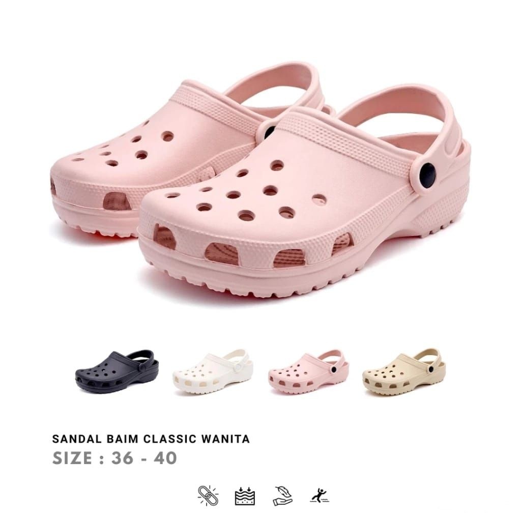 Sandal Baim Dewasa Laki-Laki Perempuan Sandal Clog Fuji - SV2512POLOS