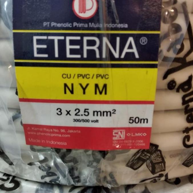 Promo kabel eterna tembaga 3x2,5 nym 50 mtr/kabel eterna 3x2,5 1 roll Diskon