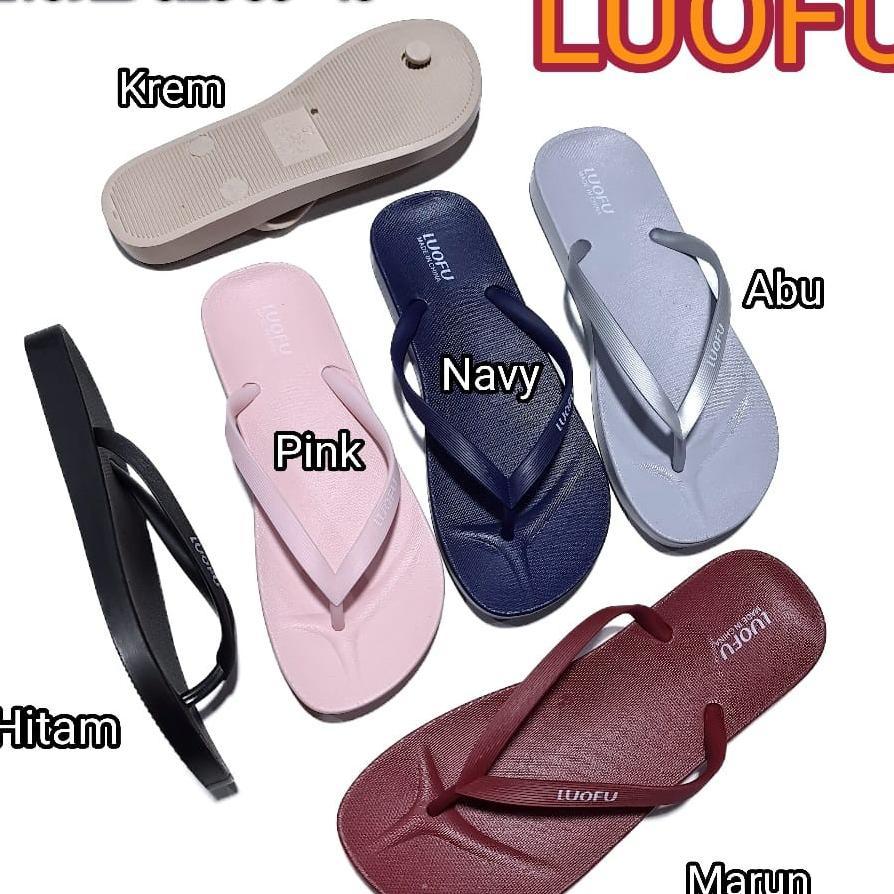 Luofu Sandal F2159Ld Original Jelly Karet Empuk Adem Nyaman Tidak Licin Murah Wanita Jepit Sendal Ce