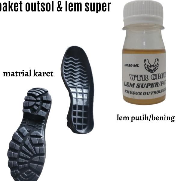 Outsole Karet Mentah Hitam Pdl Safety Paket Sol Dan Lem