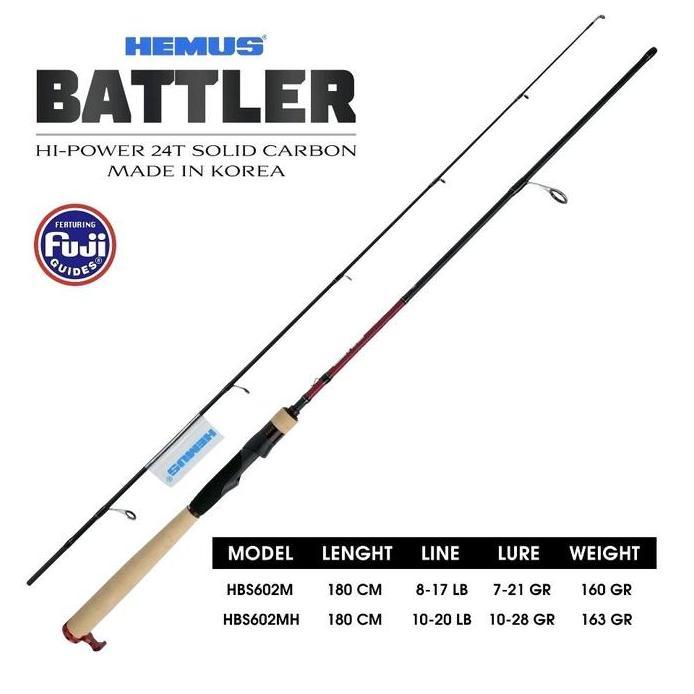 Hemus Joran Pancing Carbon Solid Battler Fuji New Concept Dengan Full Fuji Ring & American Style Han