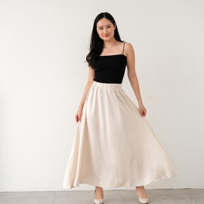 Pofio- [Jenn&Rose] Rok Satin Layla Model A-Line | Flare | Bahan Nita |