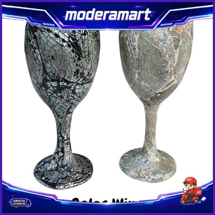 Gelas Wine Kerang Mata 7 - Seashell Glass - Gelas Cangkang Kerang Abalone Mata Tujuh - Gelas Unik - 