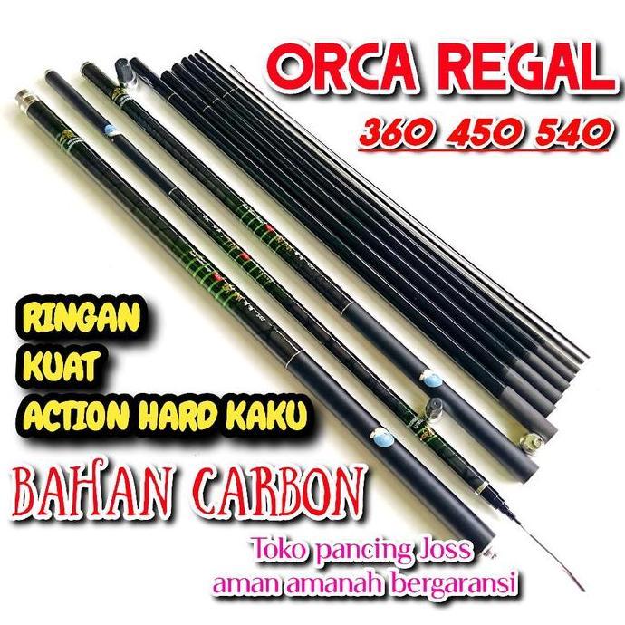 Tegek kaku orca regal 360 450 540 bahan carbon kaku ringan kuat
