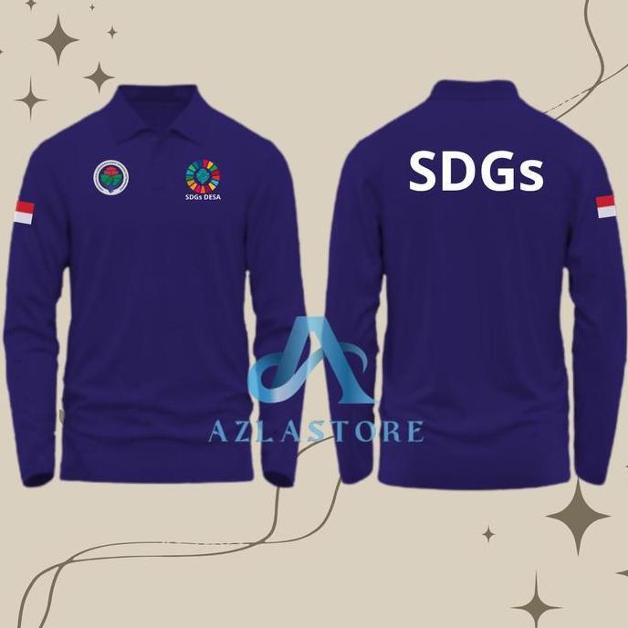 Cadeho Terbaru Baju Kaos Poloshirt Pria Dan Wanita Sablon Sdgs Desa Atasan Polo Berkerah Lengan Panj