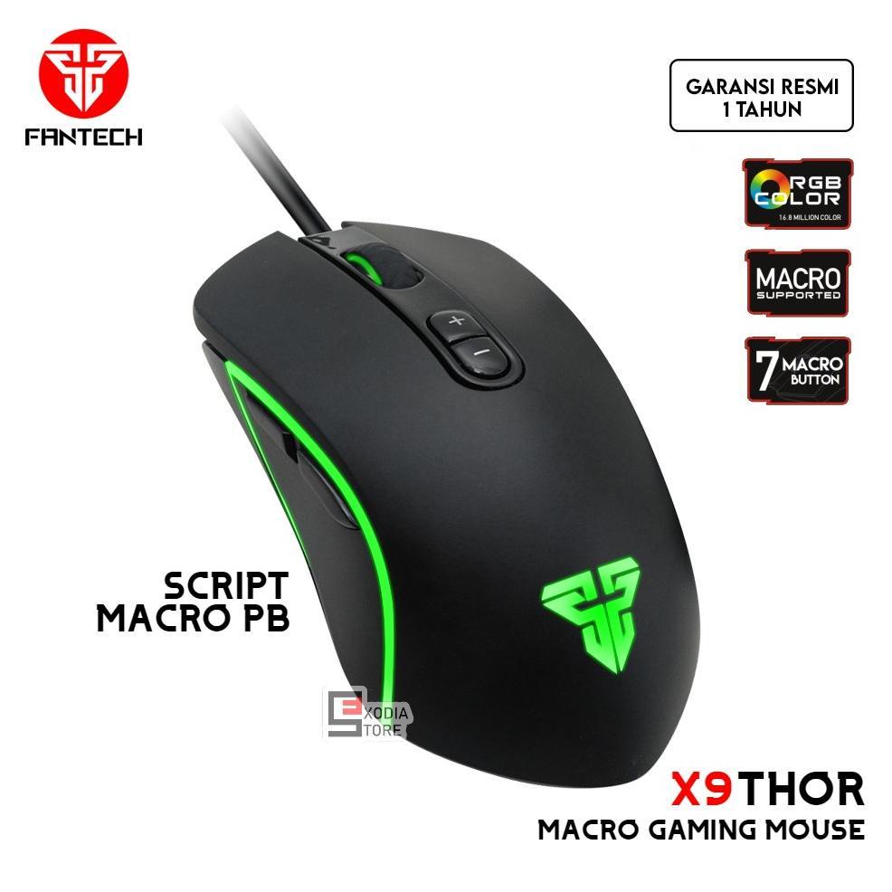 Fantech THOR X9 Gaming Mouse Macro PB Original RGB 4800 DPI 7D Programmable & KANATA VX9 600 DPI 7 L