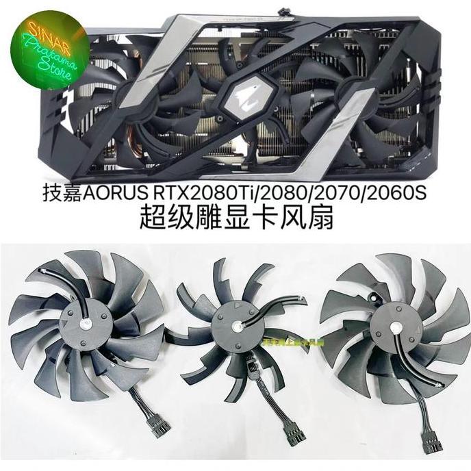 FAN KIPAS VGA GIGABYTE AORUS RTX 2060 SUPER 2070 2080 TI XTREME 95MM 4PIN FORSALE