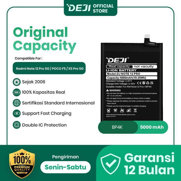 DISKON SPESIAL - DEJI Baterai For BP4K Redmi Note 12 Pro 5G / Poco F5 / X5 Pro 5G 5000mAh 3.87V Orig