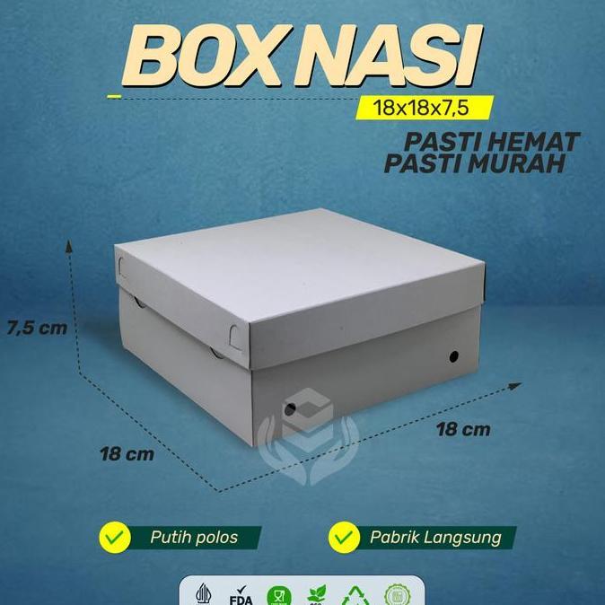 (25 PCS) Dus Nasi 18X18 Box Nasi 18x18 Dus Nasi Kotak  Box 18x18 //BB4D3