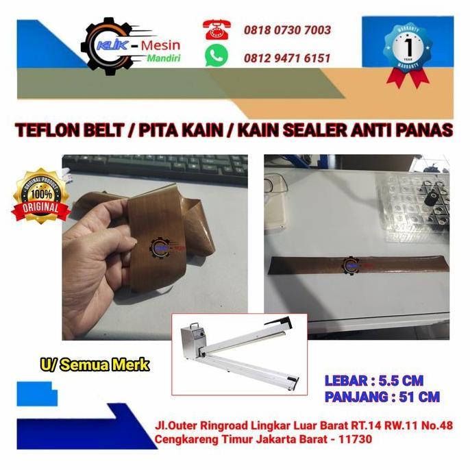Kain Teflon Belt / Pita Sealer/ Kain Pemanas Mesin Hand Sealer 50 Cm