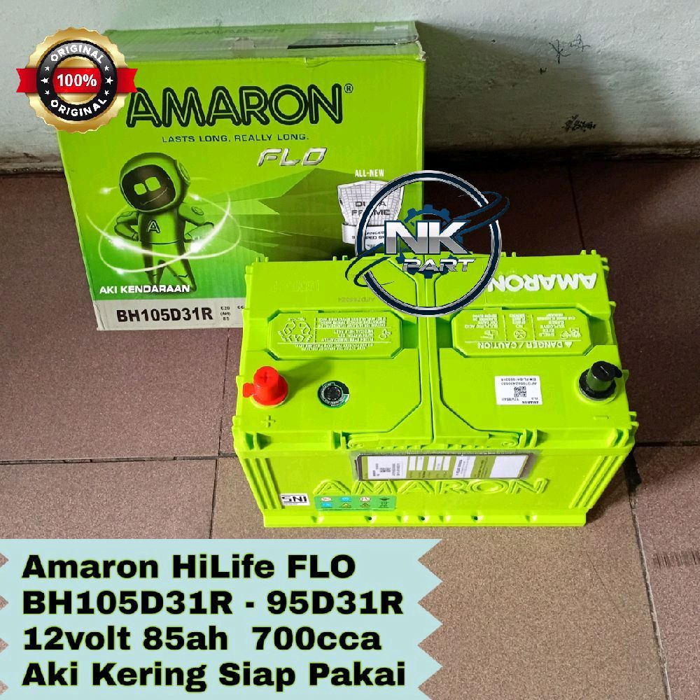 Aki Mobil Amaron FLO BH105D31R - 95D31R MF 85Ah Accu Kering Siap Pakai