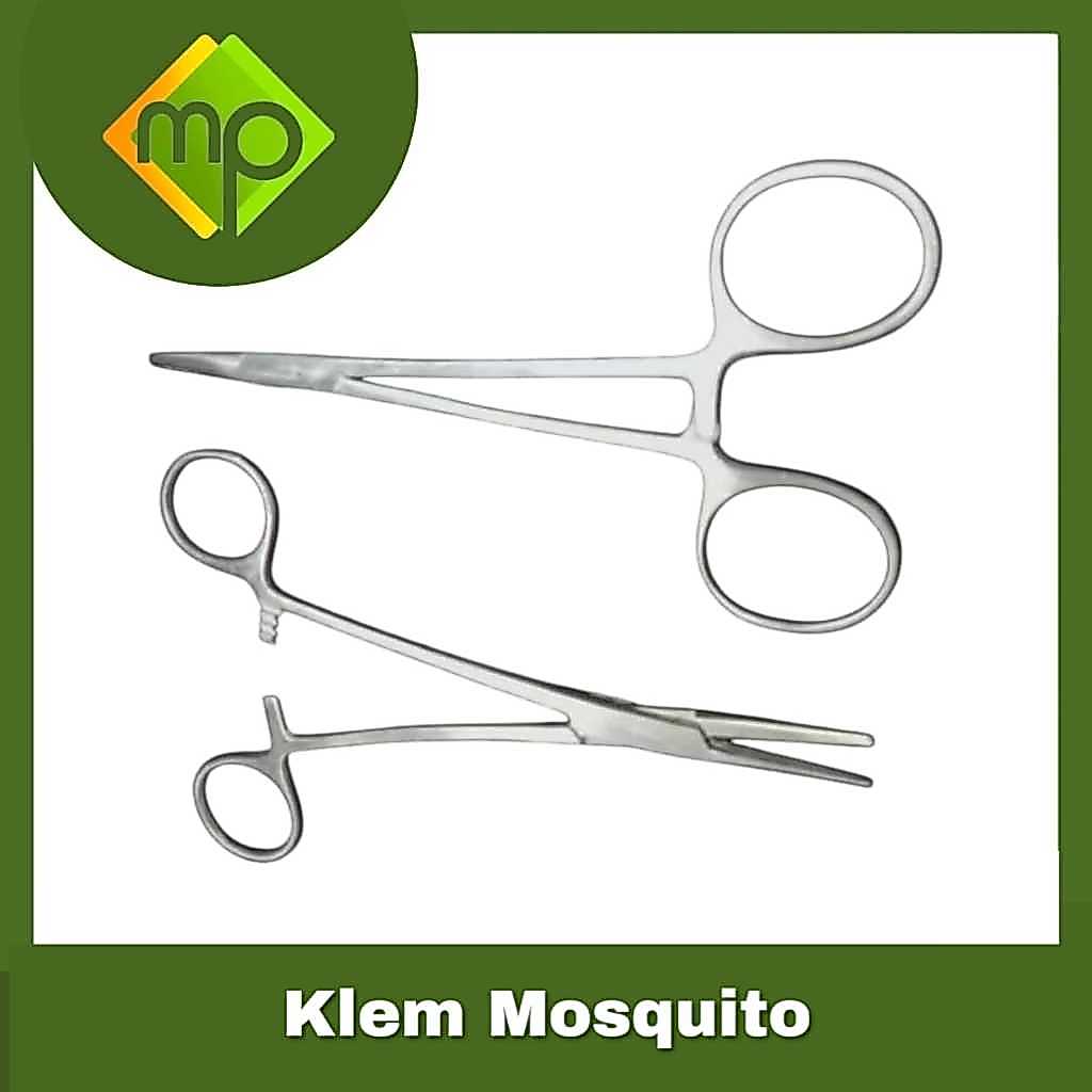 Klem Mosquito Lurus 12,5cm  Gunting Klem  Mosquito Bengkok 12,5cm