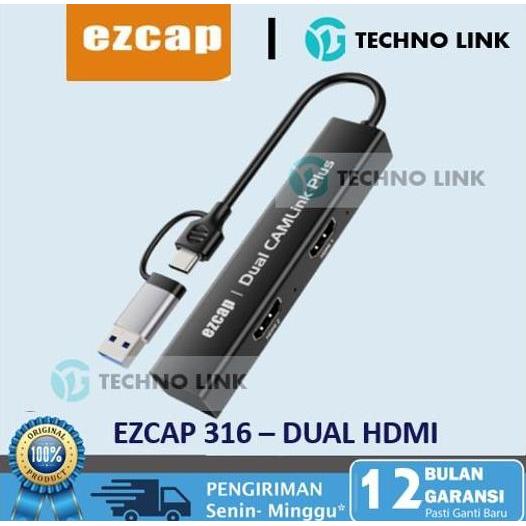 EZCAP 316 USB 3.0 Type C Dual HDMI Video Capture 2 port ( 2 in 1 ) 2 INPUT HDMI EZCAP 314