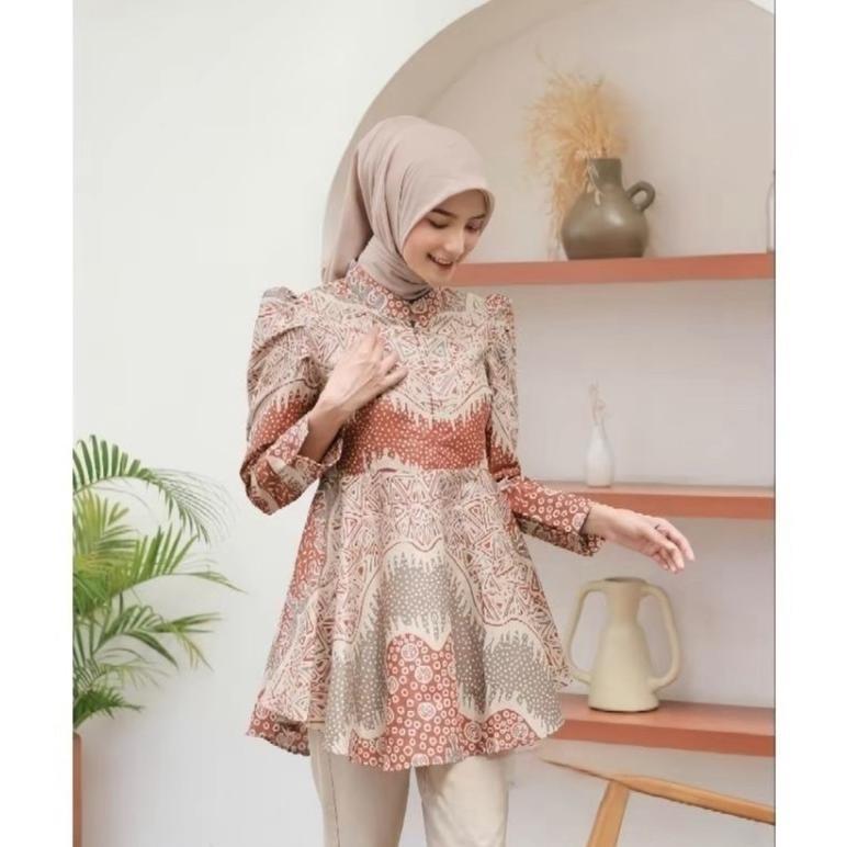 ATASAN BATIK BLOUSE WANITA / Blouse Batik Bahan Katun Nyaman Kerah BATIK