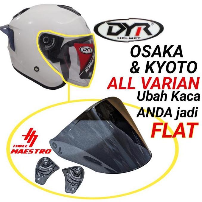 Helmet- Kaca Helm Dyr Osaka Visor Helmet Flat Venom Open Dyr Osaka Atau Clone Kyoto Tm2 Motorcycle