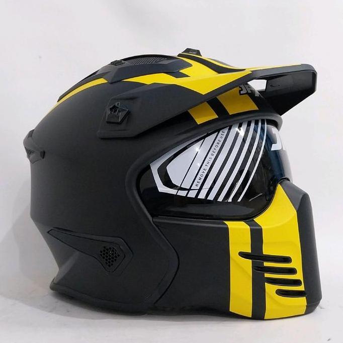 Helmet- Helm Jpx Fullface Jpx Mx 726R Motif Motorcycle Visor Smoke
