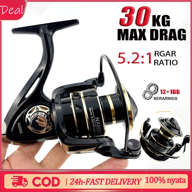 Reel Pancing Metal NX1000-7000 Drag 17 KG/katrol pancing/Murah Kuat Power/reel pancing mini besi