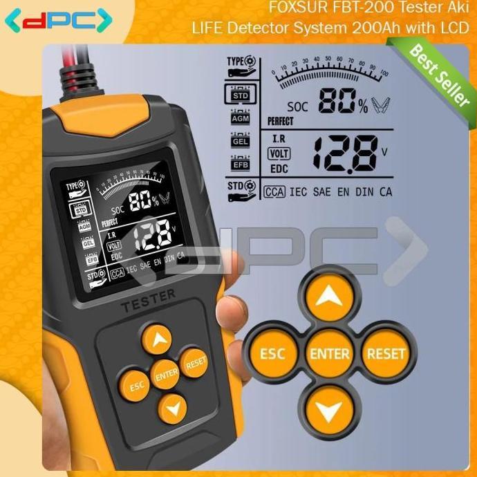 KOZO FOXSUR FBT-200 Tester Aki LIFE Detector System 3AH-200AH Dengan LCD