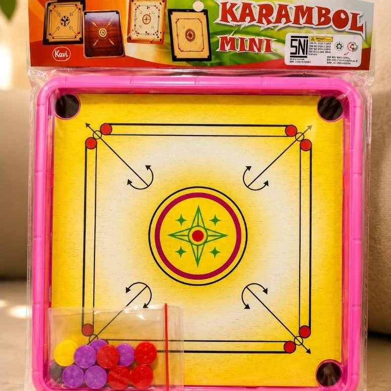 Mainan Mini Karambol Anak Edukatif Portable Board Game