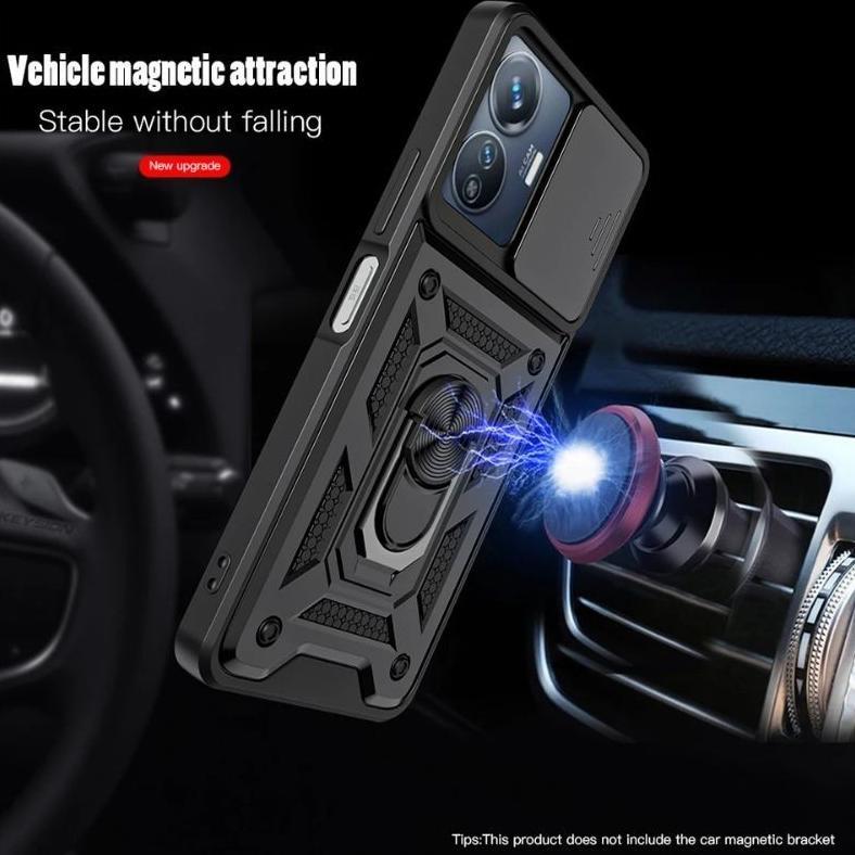 Vivo Y28 / Y27s / Y27 4g 5g / Y75 / T1 / T1Pro Pro Hybrid Case Armor Magnet A1 Slide Camera Protecti