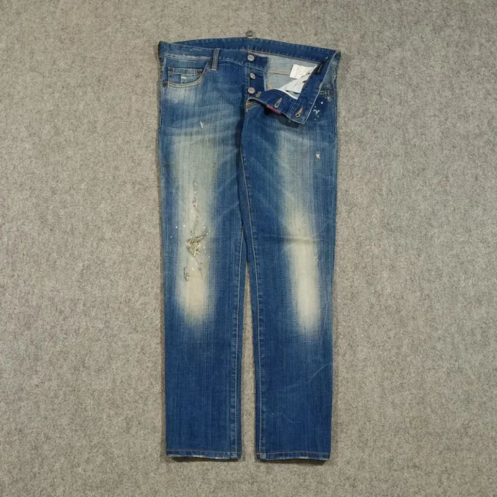 celana jeans panjang pria DSQUARED2 size 32 second slim fit
