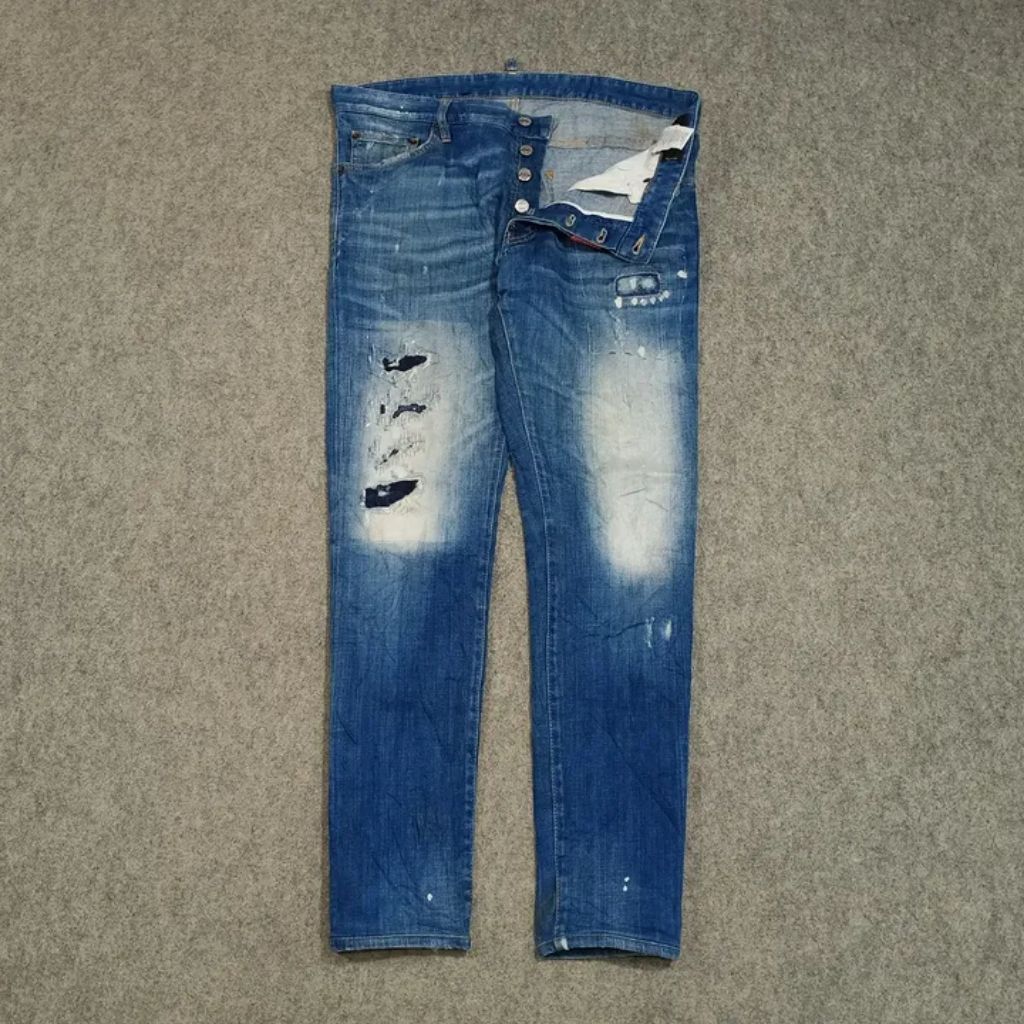 celana skinny jeans panjang pria DSQUARED2 ripped jeans size 34 second