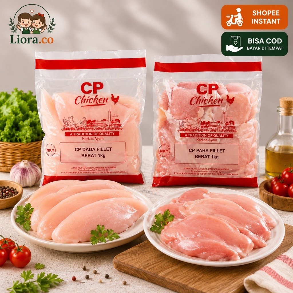 CP Chicken Dada Fillet & Paha Fillet 1kg | Ayam Fillet Frozen Halal Premium