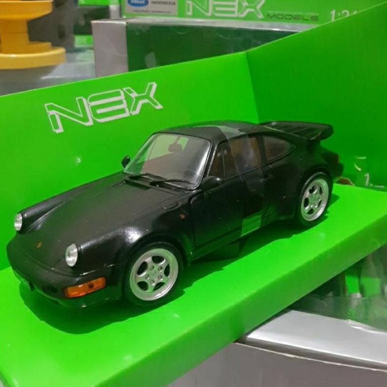 Diecast Welly Skala 1:24 Porsche 964 Turbo Hitam Baru Bukan Bekas Komplit (Langka & Collector Item)